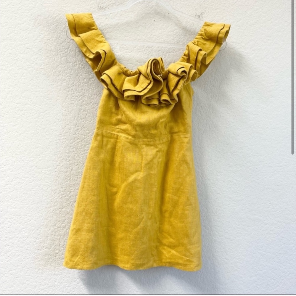 Reformation Off-the-Shoulder Ruffle Dress | Size 4 - Picture 7 of 9